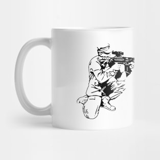 Graffiti Military Rifle Shooting Out Hearts Artsy Mug